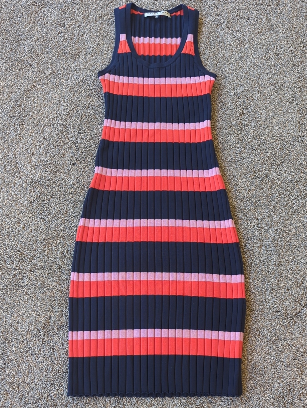 Trina Turk Knit Rib Midi Dress - Navy S